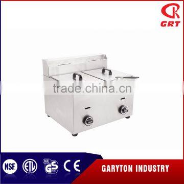 GRT -G20L Commercial Kitchen 2 Tanks Stainless Steel Gas Deep Fryer photo-4