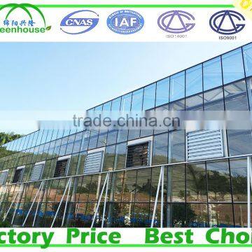 multi span glass agricultural greenhouse
