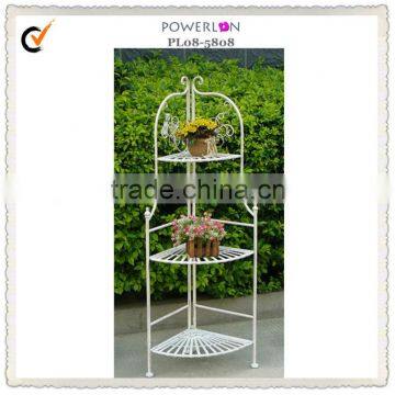 Very Nice Classical Vintage Outdoor Decorative Wrought Irons Antirust Small Folading Metal Rolling Shelf Unit