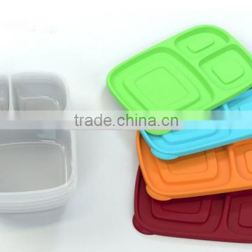 Wholesale Plastic 3 compartment food container PP bento lunch box storage box