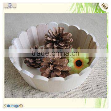 Round Laced Paulownia Wood Display Decorative Fruit Tray photo-5