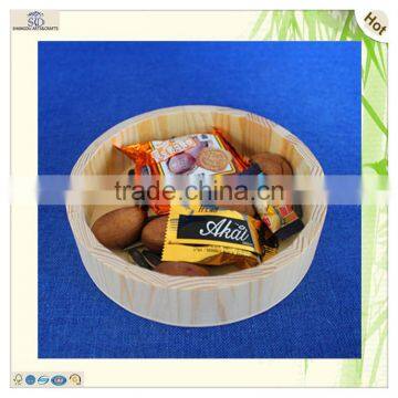 Professional Factory Round Delicate Original Color Pine Wooden Tray photo-4