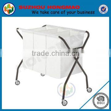 4 Compartments Chrome Laundry Sorter With Wheel photo-4