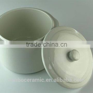 Cheap Magnesian Ivory White Porcelain Soup Tureen With Lid photo-2