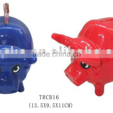 Different colors plastic bull shape coin bank/money box