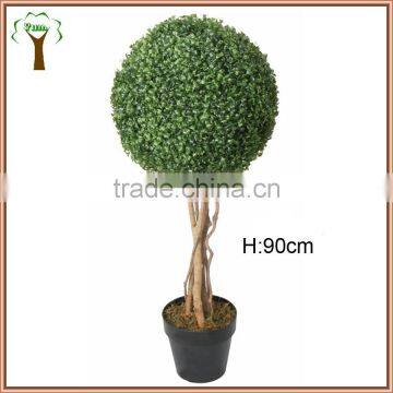 artificial plastic boxwood with black pot