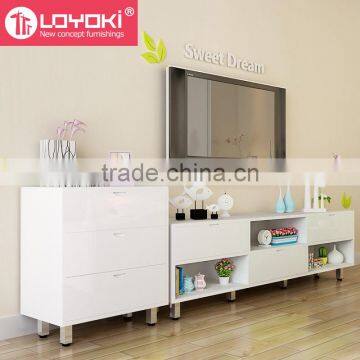 Hot Sale Home Furniture Mordern Simple MDF Wood TV Media Stand With Drawer Storage Cabinet photo-4