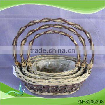 round natural wicker basket with handles direct supply