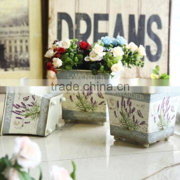 Vintage 2016 Popular in Europe Square Metal Flower Planter Pot photo-3