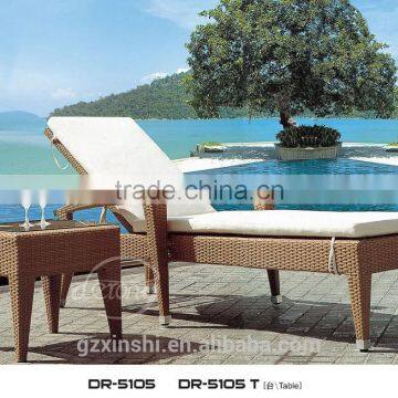 high quality sun rattan lounge with aluminum frame/outdoor sun lounger/ sun bed