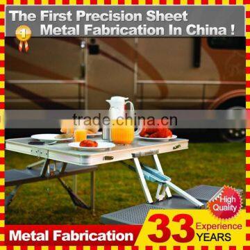 METAL FOLDING IRON TABLE AND CHAIRS WITH ALUMINUM LEGS