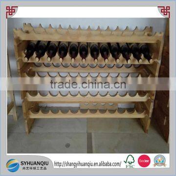 Pine wood Wine Rack 72 Bottles Stackable Storage 6 Tier Solid Wood wine rack