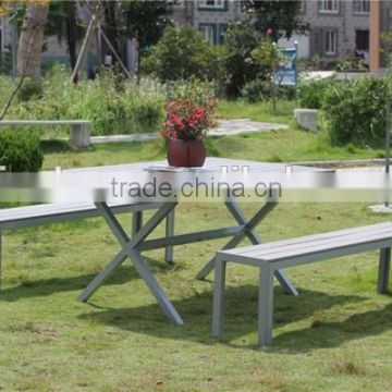 Polywood dining table set modern table and bench chair