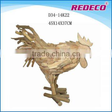 Custom made wood rooster figurine for sale