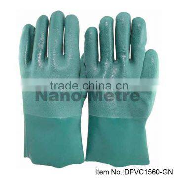 NMSAFETY good performance pvc gloves chemical resistance knit wrist cotton liner working gloves