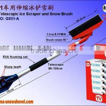 2-in-1 telescopic ice scraper with brush combo (G851-A)