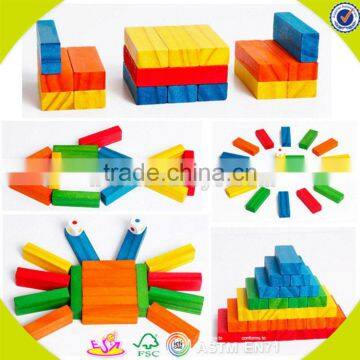 Wholesale 54 PCS Children Wooden Building Bricks Game Toy Colorful Kids Stacking Wooden Building Bricks Game Toy W13D154 photo-2