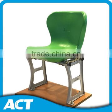 Riser mount PE plastic stadium chairs with aluminum leg support