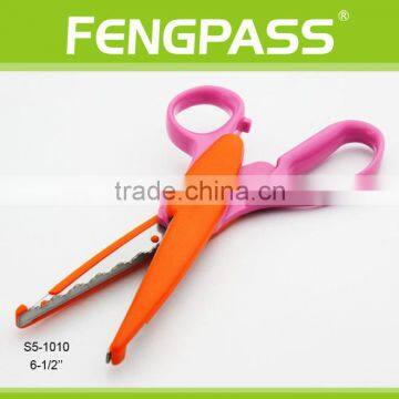 S5-1010 6.5 Inch 2Cr13 Stainless Steel Blade With Plastic Handle Zig Zag Scissors photo-4