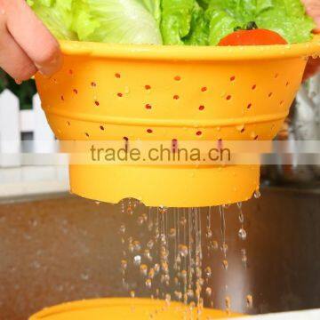 Silicone Birdbath Folding Bowls Kitchen Basket Wash Basin Silicone Basket photo-5