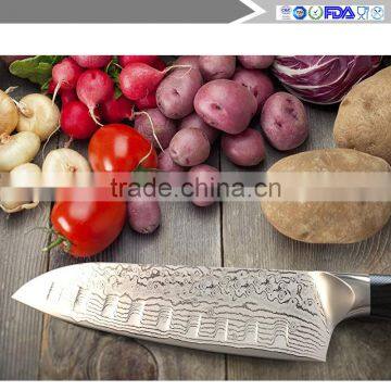 VG10 Japanese Damascus Santoku Knife 7-Inch Blade High Carbon Stainless Steel photo-4