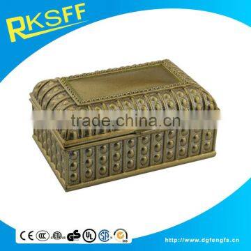 Square Shape Antique Custom Metal Alloy Jewelry Package Box photo-2