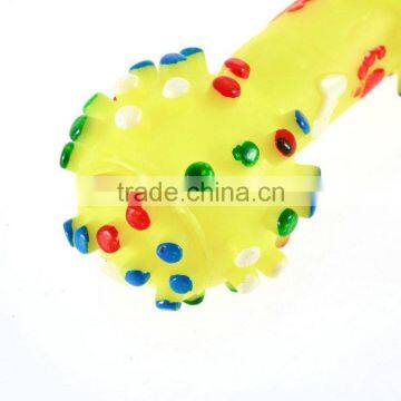 Hot Sale!! 2015 Christmas Gift Pet Supplies Pet Dog Cat Puppy Colorful Sound Polka Dot Squeaky Rubber Dumbbell Chewing Toy photo-5