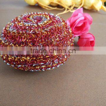 Kitchen used mesh plastic dish scrubber / plastic cleaning ball