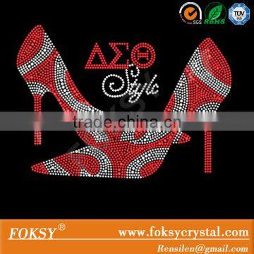 delta sigma theta style high heels iron on rhinestone transfers design