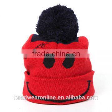 Red Embroidery Knitted Hats photo-5