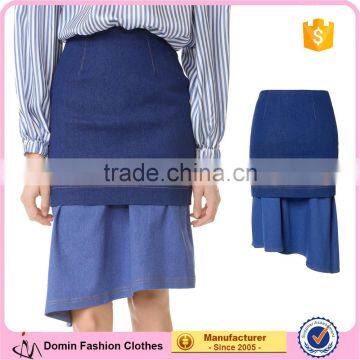 Latest Fashion Vintage Denim Pattern Lady Short Jean Skirt Design Picture