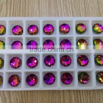 flower cover round shape flatback glass stone for jewelry making