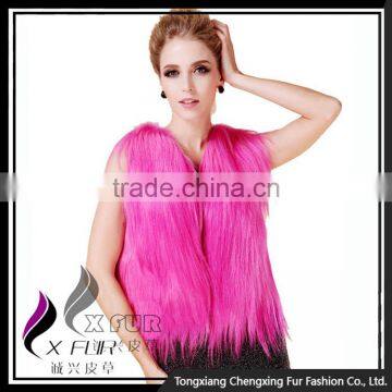 CX-G-B-199B Long Hair 2016 New Genuine Goat Fur Vest photo-4