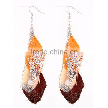 Parrot Feather Earrings Ecological Handicraft Earring Girls Bar Party Earrings photo-6