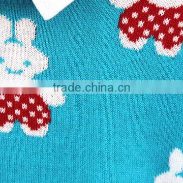 Sale Custom Sweet Rabbit Embroidered Kids Knitted Jumpers