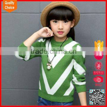 Latest fashion long sleeves design pattern customized cashmere sweater kids