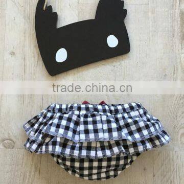 Black and White Grid Bloomer a Big Star on the Back Baby Underwear photo-3