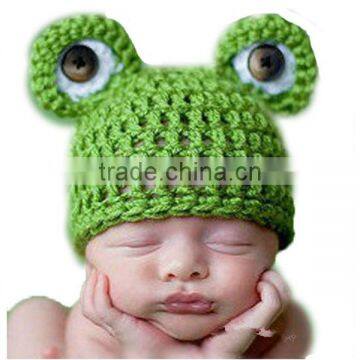 Hot Green Frog Crochet Hat Baby Boy/Girl Crochet Frog Animal Beanie Hat Cute Baby Crochet Hat