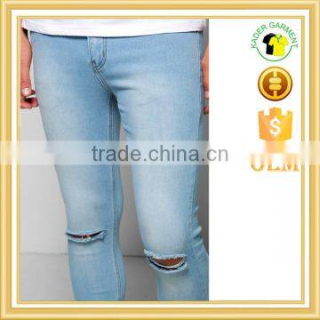 Popular Washed Jeans Pale Blue Jeans High Quality Jeans Trousers photo-4