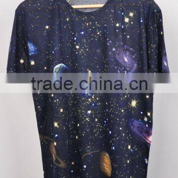 full sublimation print t-shirt galaxy polyester sublimated