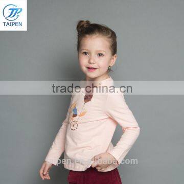 2017 Spring Girls t Shirt With Pattern 100% Cotton Children Clothing Long Sleeve Kids T Shirt photo-2