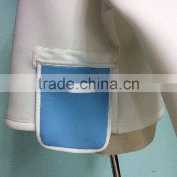 Cheap Plain White Long Sleeve Oversized Pocket Women Scuba Pullover Windcheater Round Neck Hoodie Manufacturer photo-4