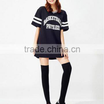 Female Black Sports Printed Letters Long V-neck Fleece photo-3