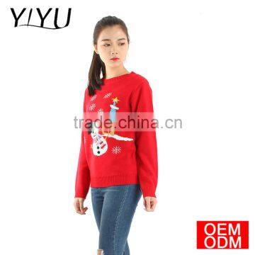 2017 Casaul Women Round Neck Bad Snowman Ugly Christmas Sweater photo-3