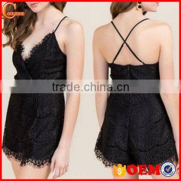 Fashion adult women lace romper pajamas onesie