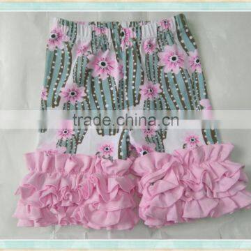 wholesale cotton baby girls sakura print ruffle minipants summer seaside style running shorts