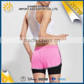 Good Quality Custom Outdoor Breathable Women Sexy Running Mesh Top photo-4