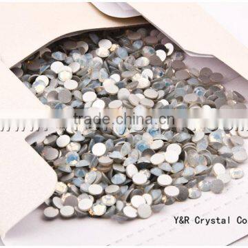 White Opal Nail Art Glass Rhinestone Silver Flat Back Rhinestones photo-4