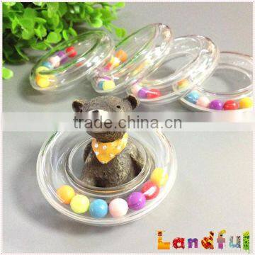 Colourful Circle Baby Plastic Ring Rattle Insert Teether Toy For Gift