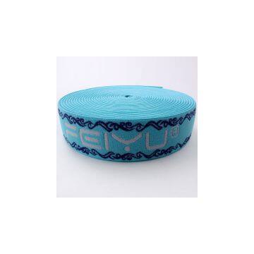 Custom embroidered elastic patterned decorative webbing